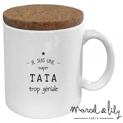 Tazza "La zia è troppo fantastica" con coperchio in sughero