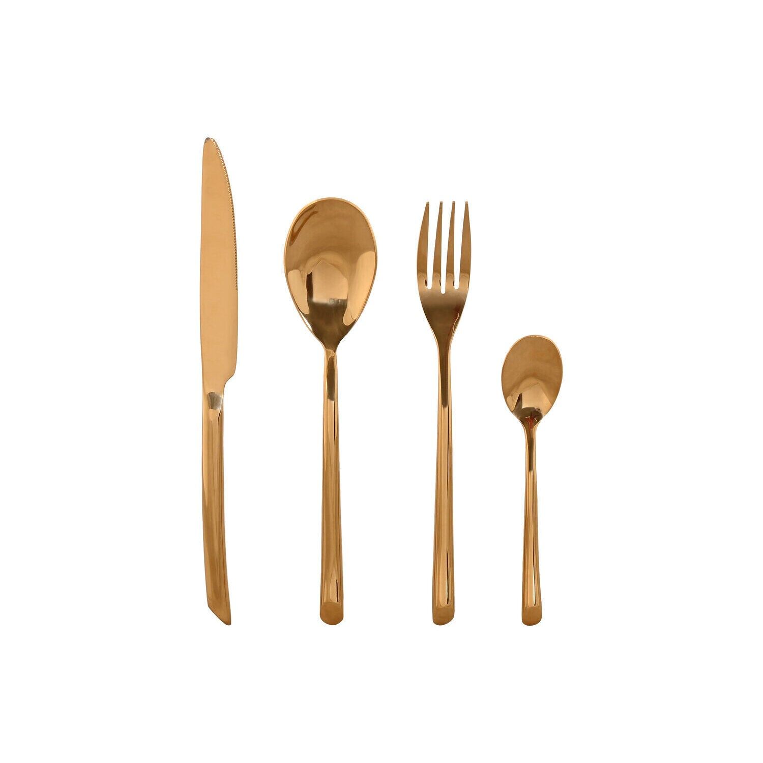 Cutlery set 16 stainless steel 1.8x0.8x23.5 2mm gold PC217849