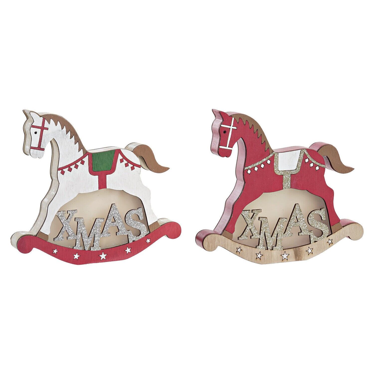 Wooden Light Decoration 20x5x17 Horse 2 Assorted - Christmas Decoration - NV198409