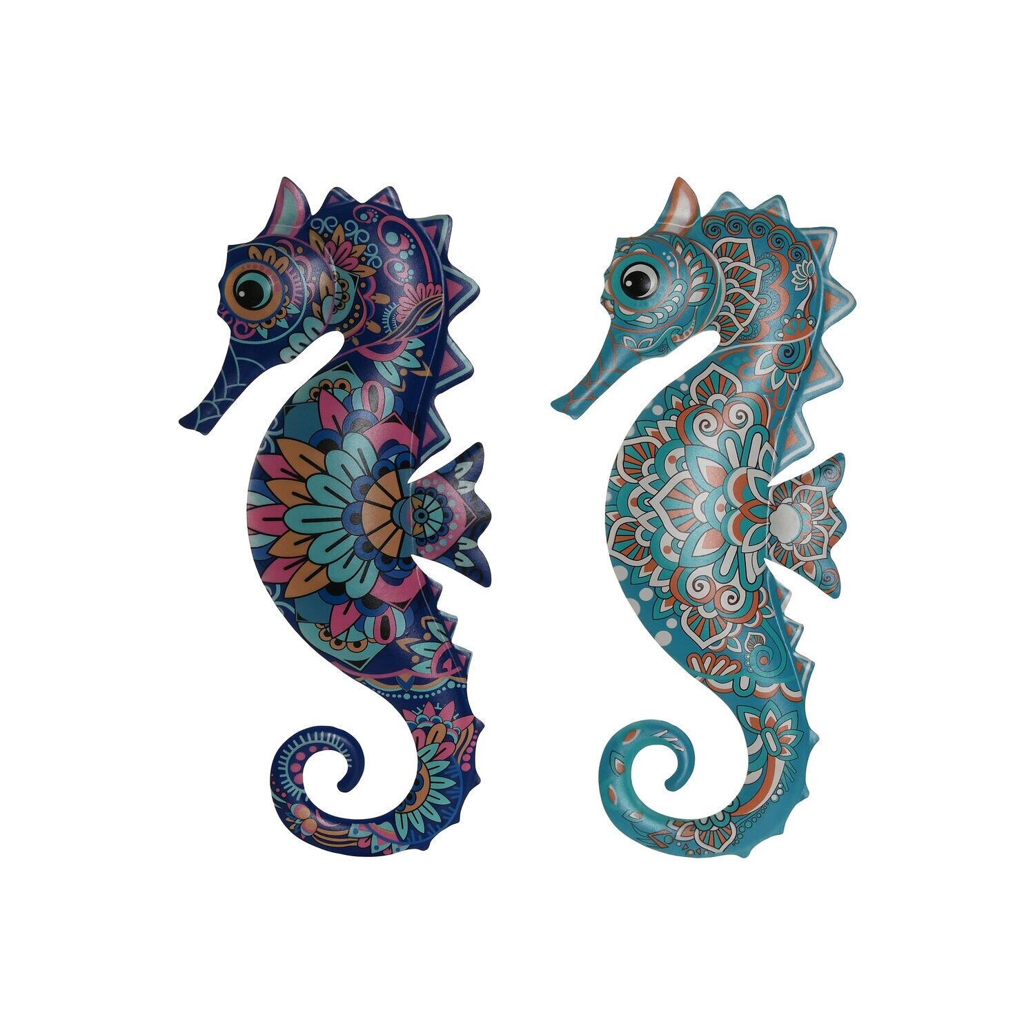 Décoration murale en métal 22x1,5x46 cheval à bascule 2 assortis DP218109