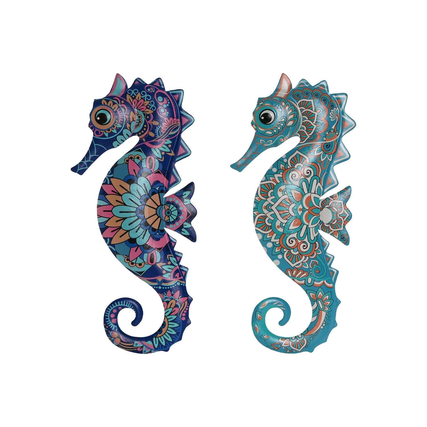 Décoration murale en métal 14x1x30 cheval à bascule 2 assortis DP218108