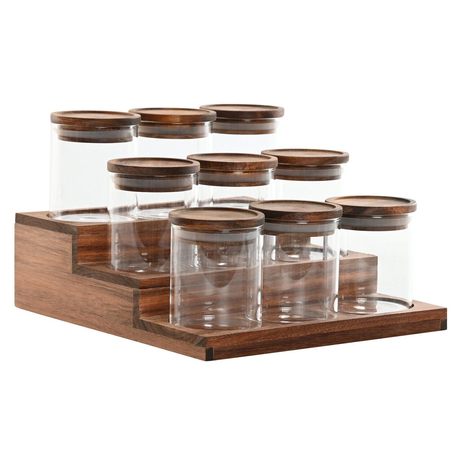 Spice rack set 9 glass 24x25.6x16 210ml shelf PC219780