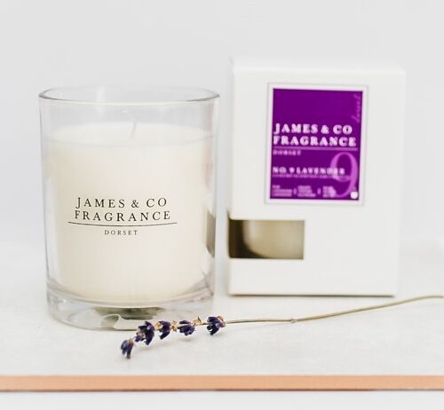 No. 9 lavender 35hr glass candle