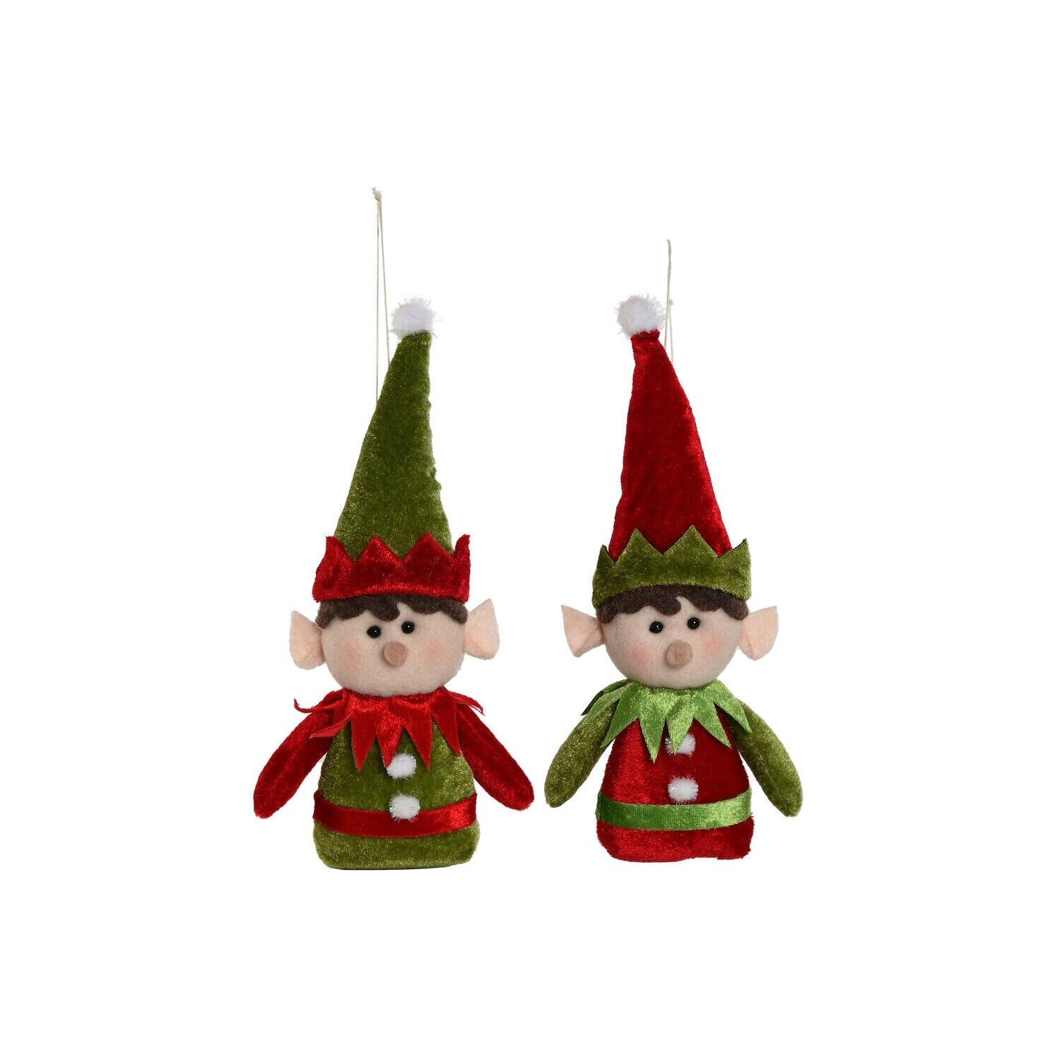 Polyester figure 26x18x22 elf 2 assorted - Christmas decoration - NV214030