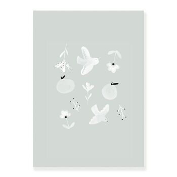 Affiche White & Birds 1