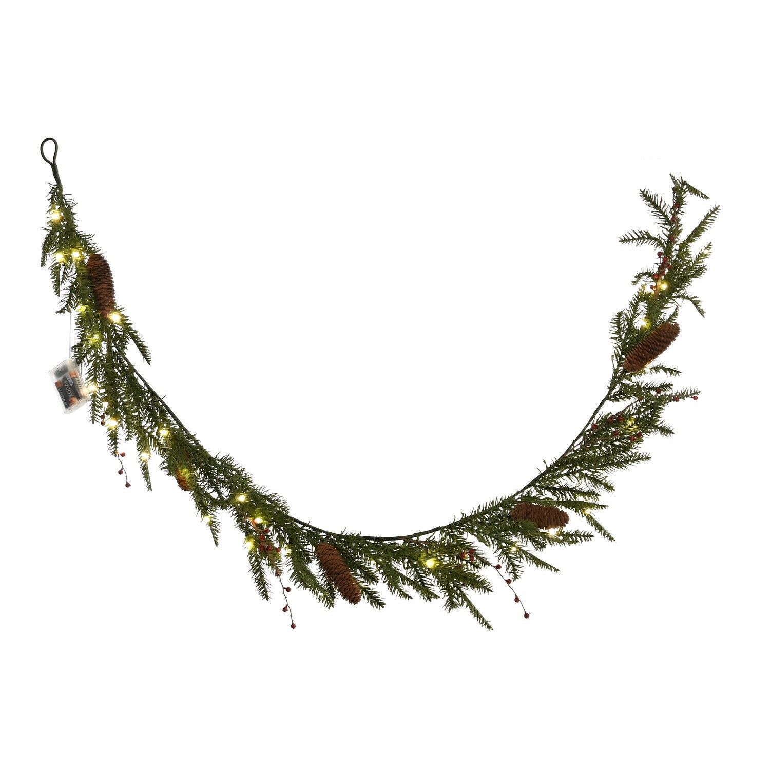 PVC LED garland 20x7x200 35 LEDs green - Christmas decoration - NV220804