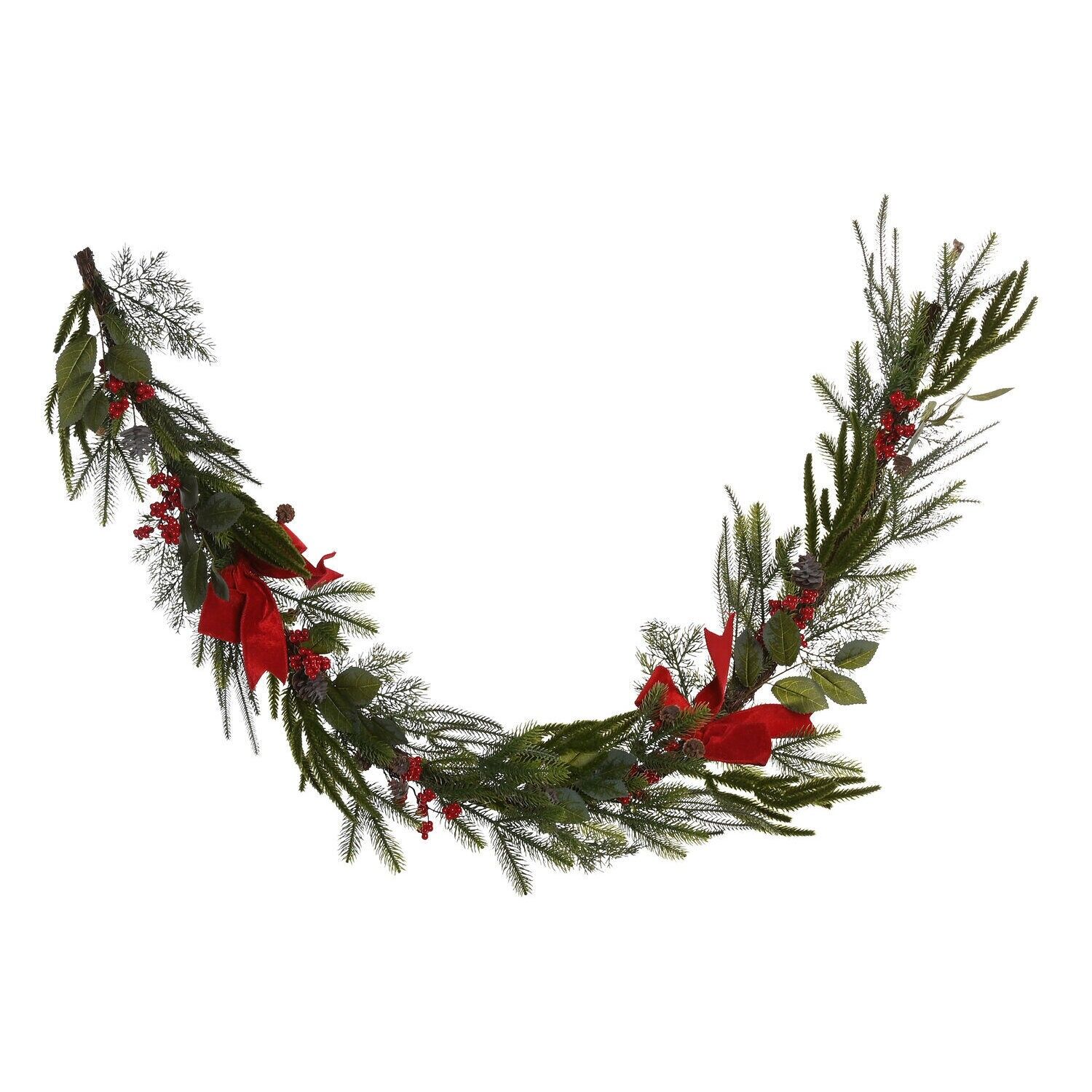 PVC LED garland 25x13x180 35 LEDs green - Christmas decoration - NV220799