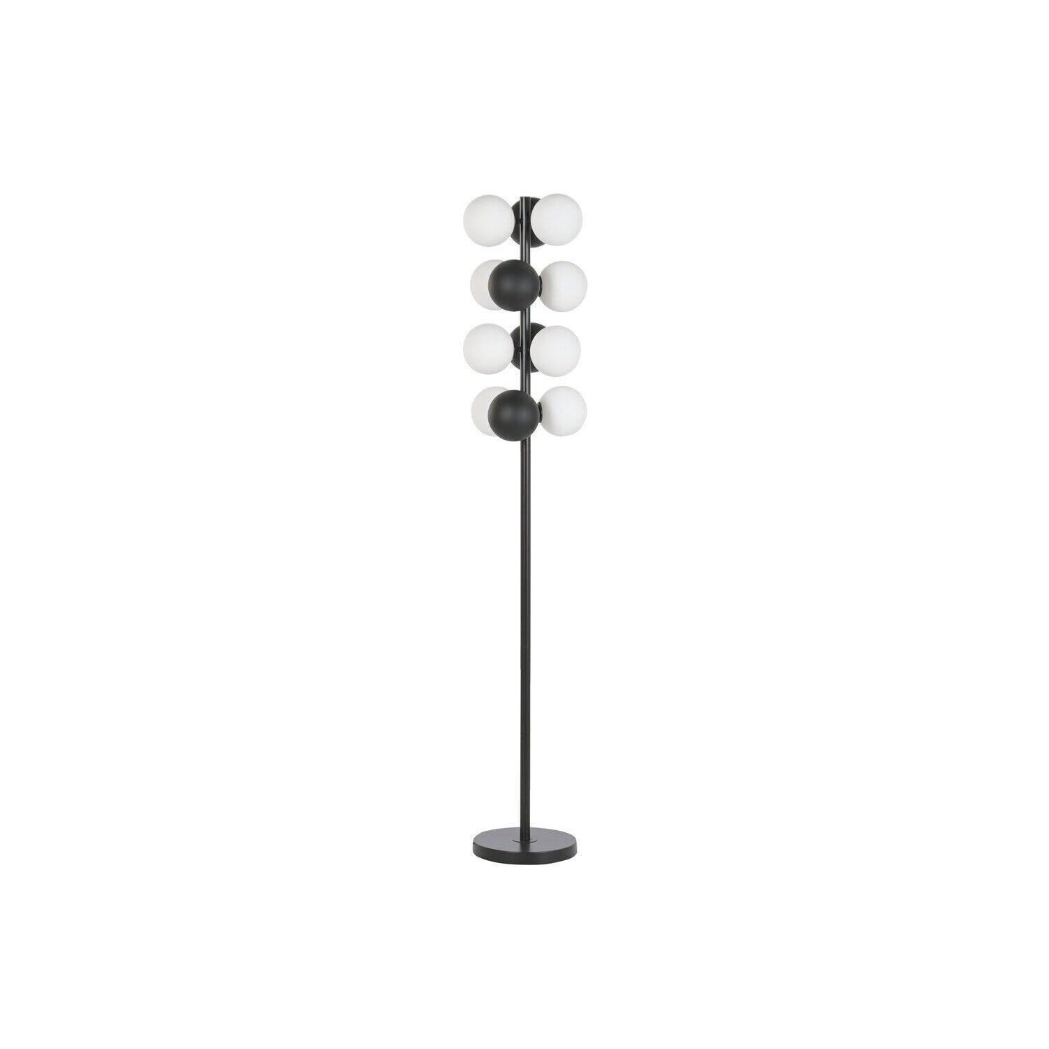 Metal and glass floor lamp 28x28x155 black balls LA222172