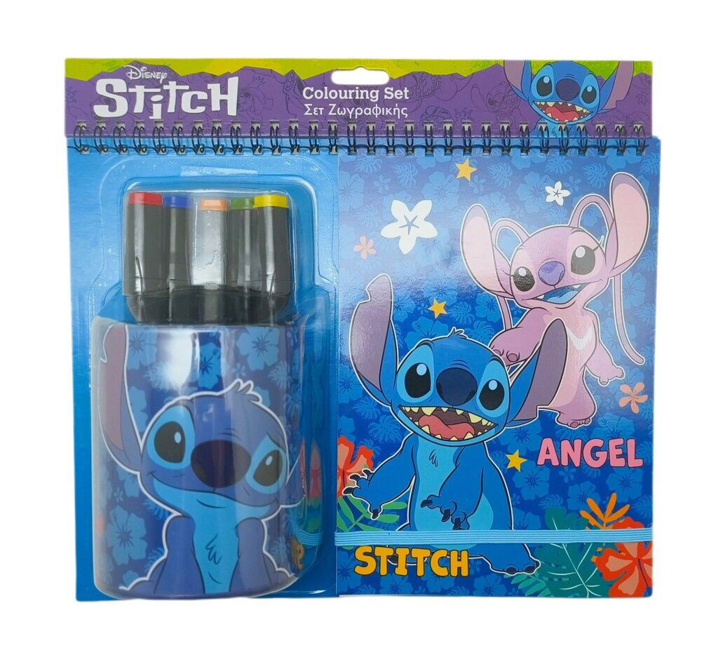 Set mit Doppelspitzenmarkern + Metalltopf + Stickmalbuch