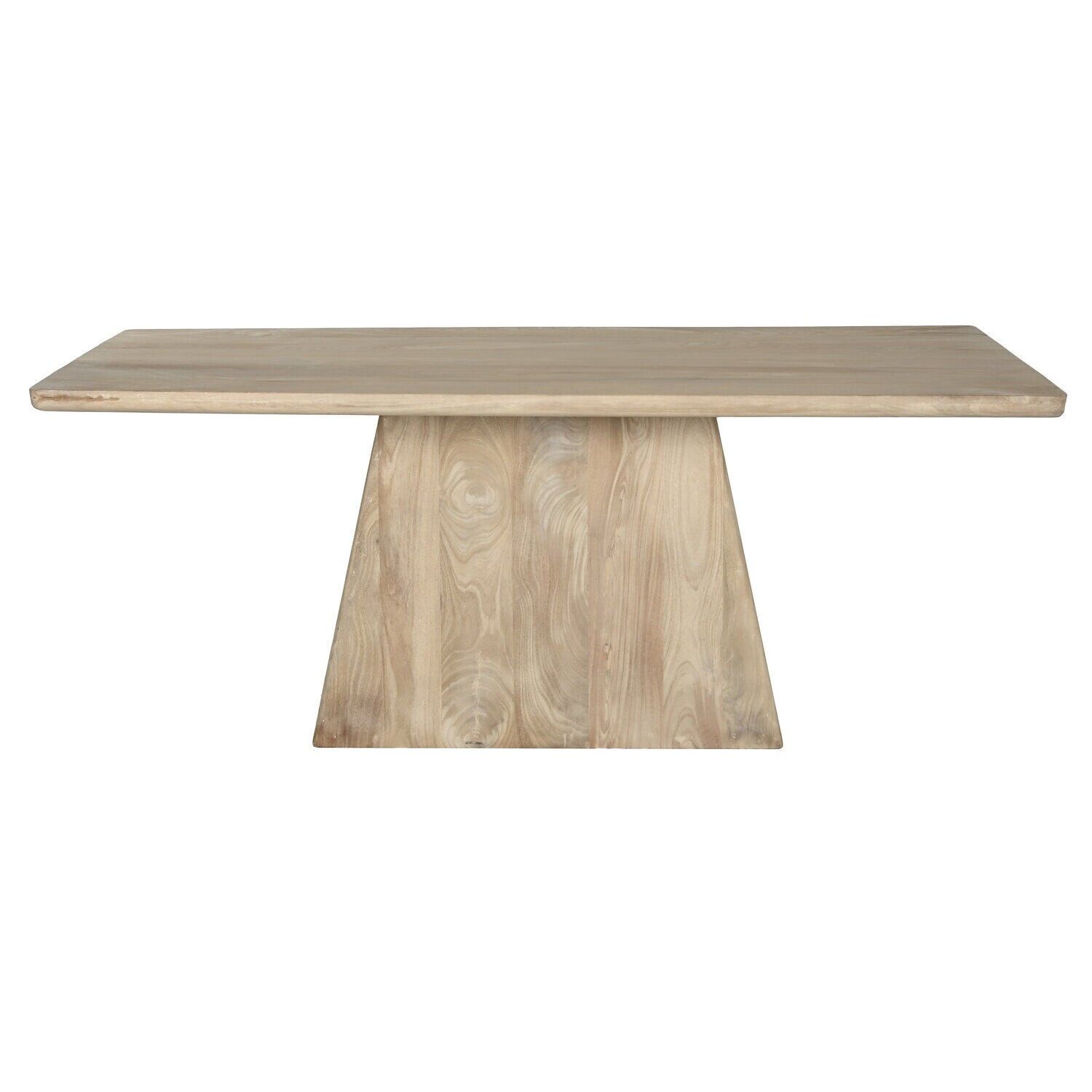 Table de salle à manger en bois de manguier 180 x 90 x 72 cm, plateau de 42,80 cm d'épaisseur, MB215084