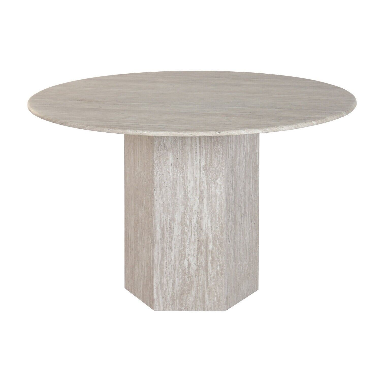 Table de salle à manger ronde en MDF effet granit 120x120x75 MB223069