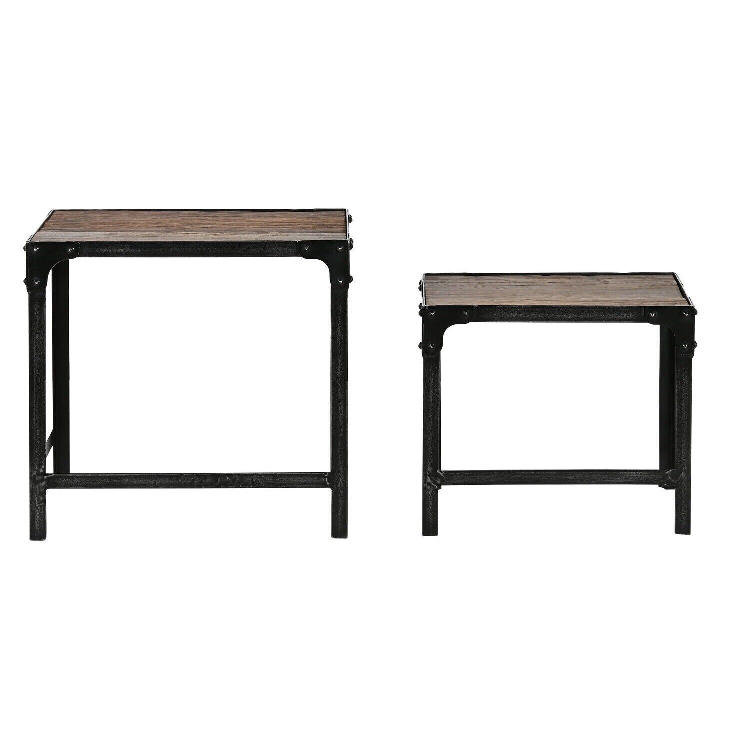 Side table set of 2, recycled wood, 48x36x45 MB216566