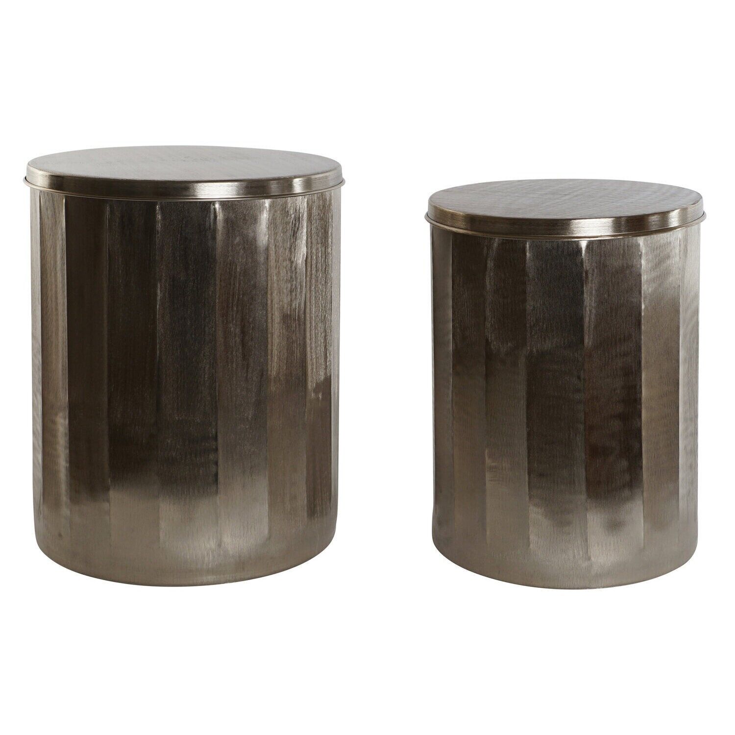 Side table set of 2, metal, 42x42x52 cm, gold top MB215395