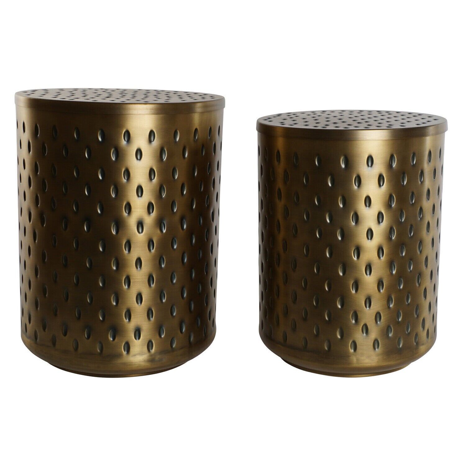 Side table set of 2, metal, 43x43x54 cm, gold top MB215396