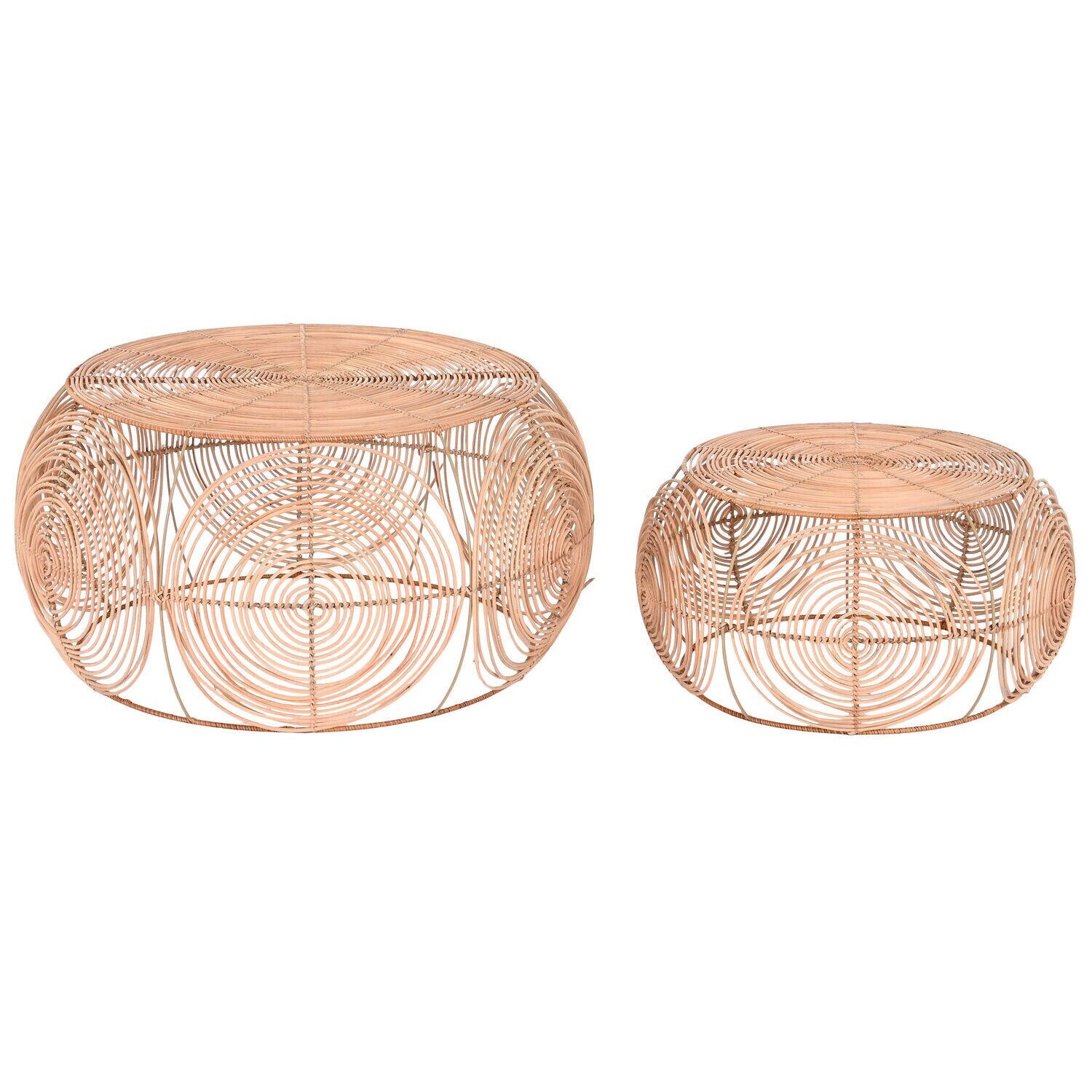 Side table set of 2 rattan 80x80x40 natural LD206488
