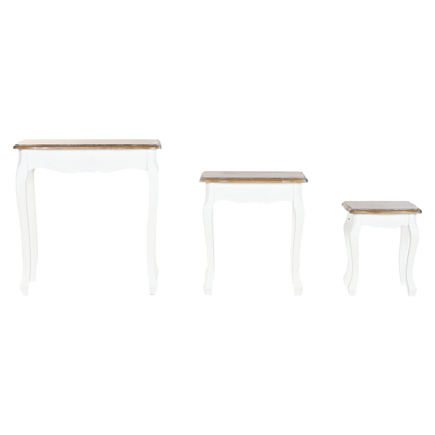 Side table set of 3 fir wood 60x40x61 cm natural MB146702