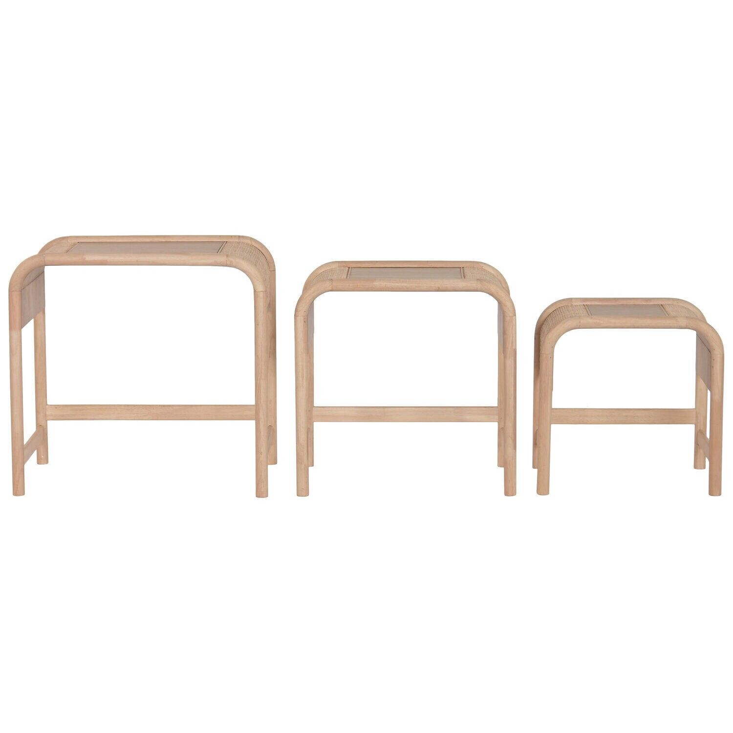 Side table set of 3 fir rattan 60x40x57 MB222242