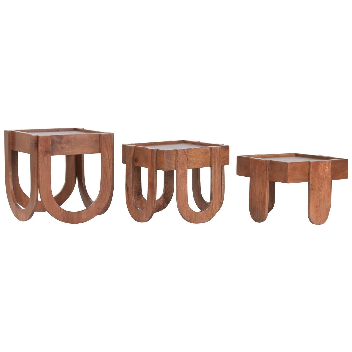 Side table set 3 handle 44x44x45 stackable MB222719