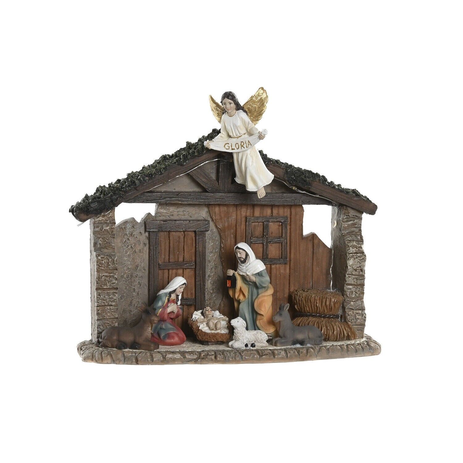 Nativity scene with LED resin, 21.5x8x17.5 cm, multicolored - Christmas decoration - NV220770