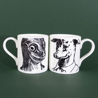 TAZAS DE CABEZA PRUSIA - LEUNG & YEN - SET DE 2