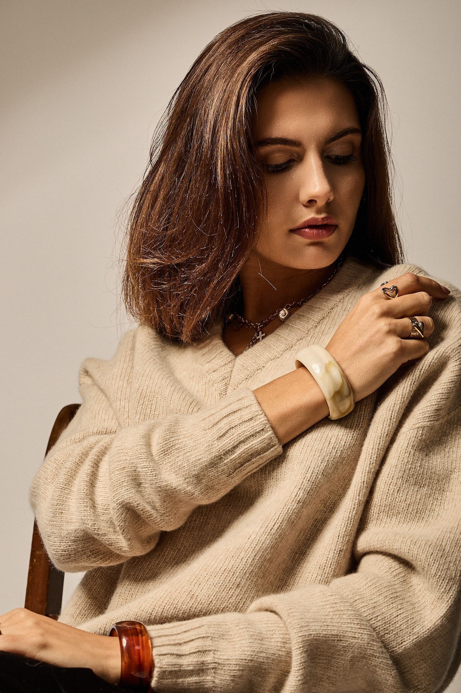 Wide Resin Bangle Bracelet – Elegant Colors Collection