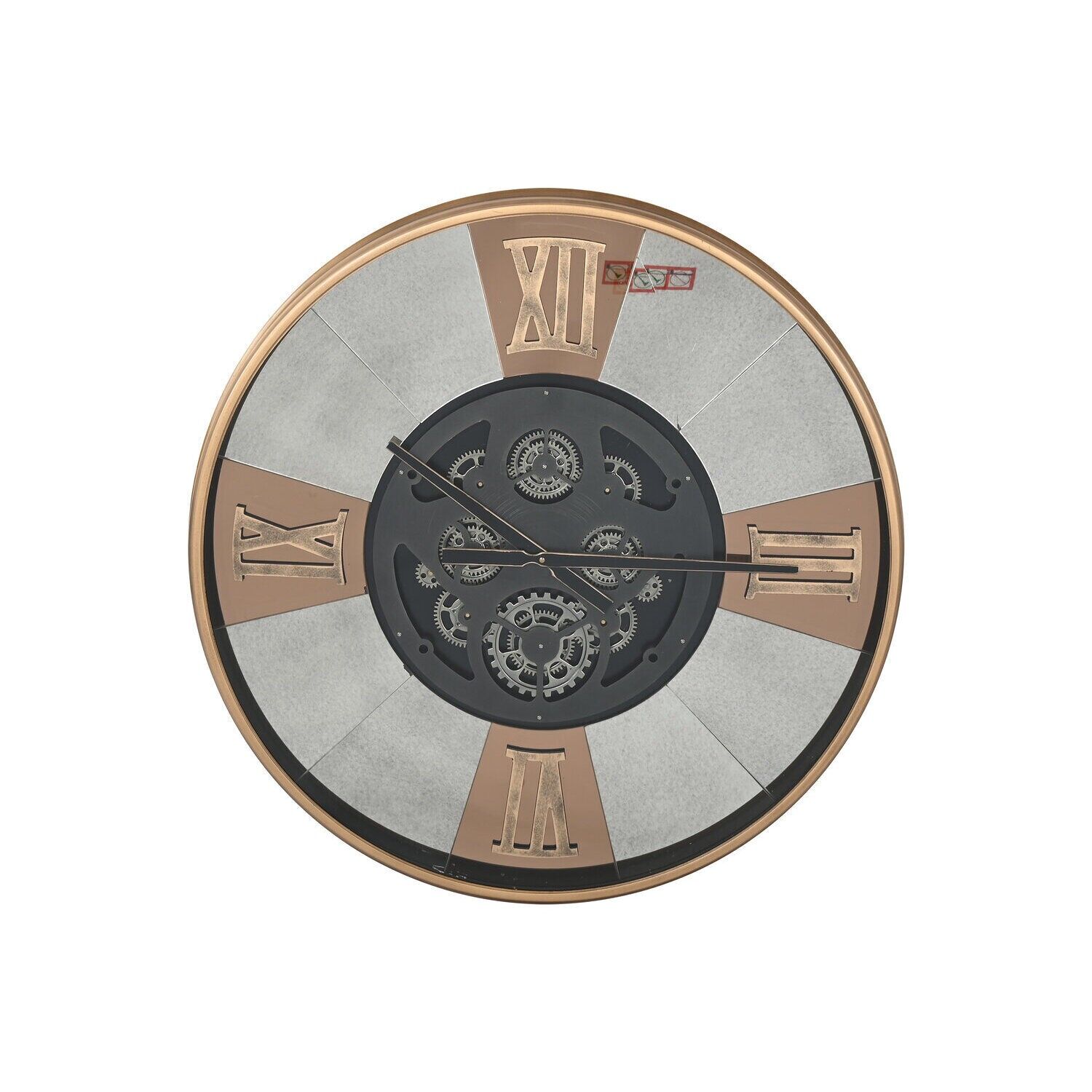 Metal and glass wall clock 80x9.5x80 black RE217854