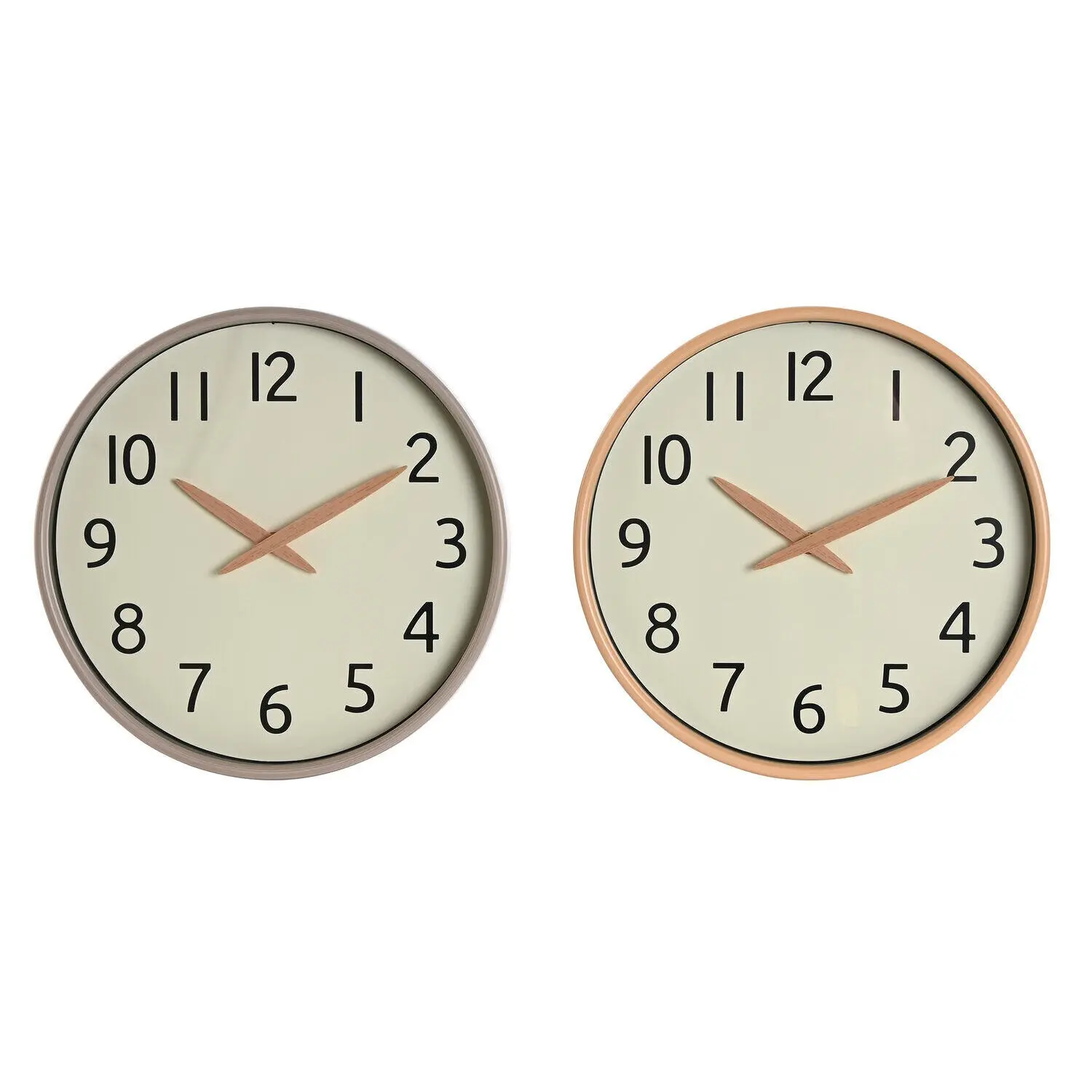Buy wholesale PVC wall clock 30x4.7x30 wood-look 2 assorted RE218811