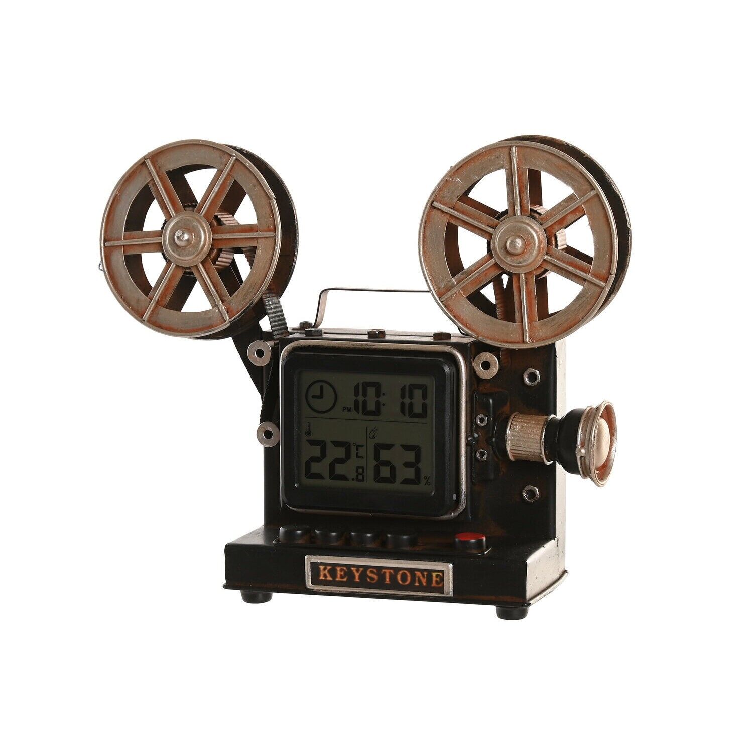 Metal table clock 26x7.5x20.5 black RE222354