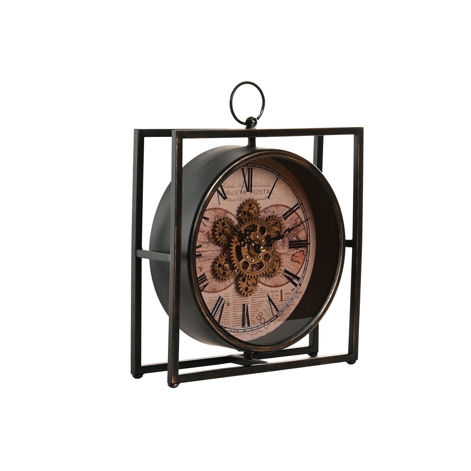 Metal and glass table clock 30x9x32 movement RE222529