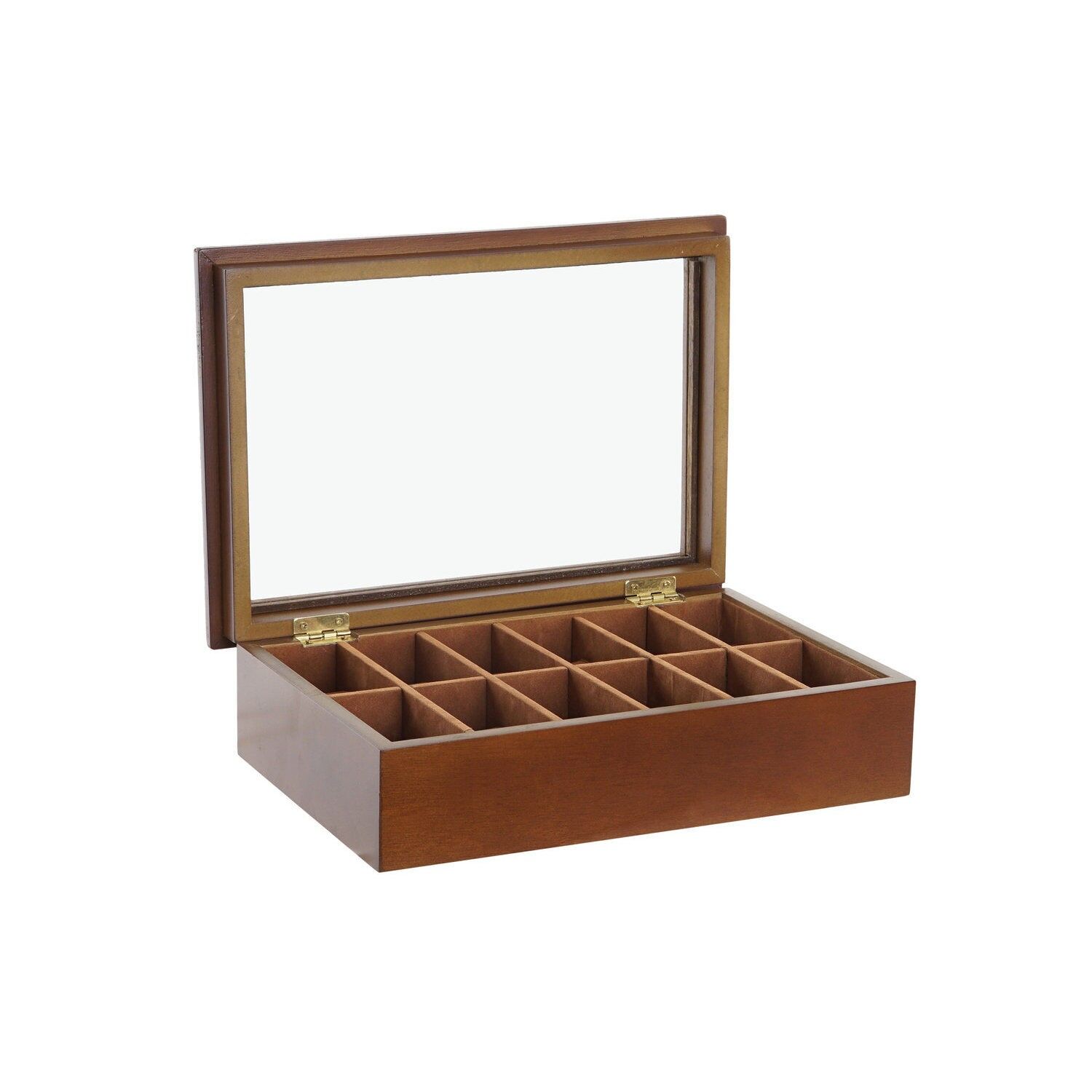 MDF-Samt-Uhrenbox 30x20x9 12 Uhren braun JO104001