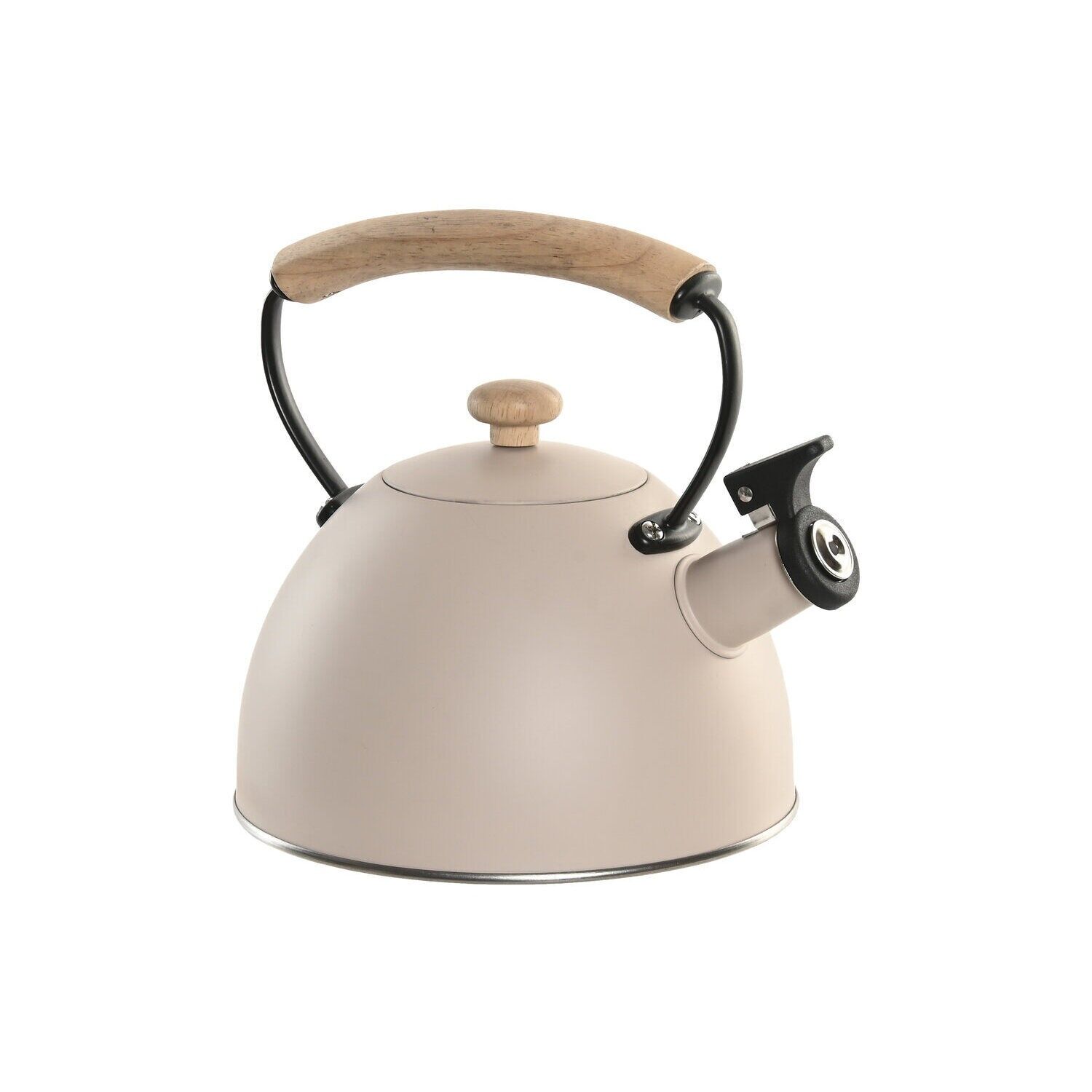 Théière en acier inoxydable et bois d'hévéa 22 x 19 x 20,5 cm 2,5 l beige PC219197