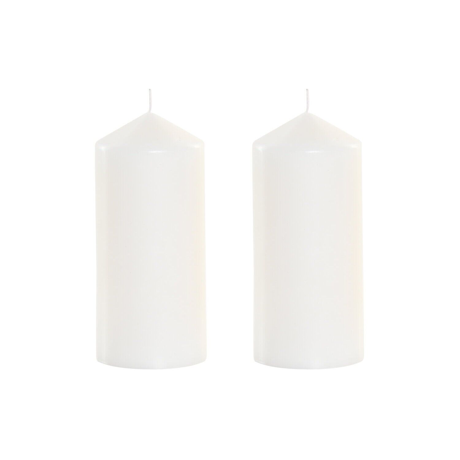 Lot de 2 bougies en cire blanche 14x7x15 cm, 520 g, VE220043