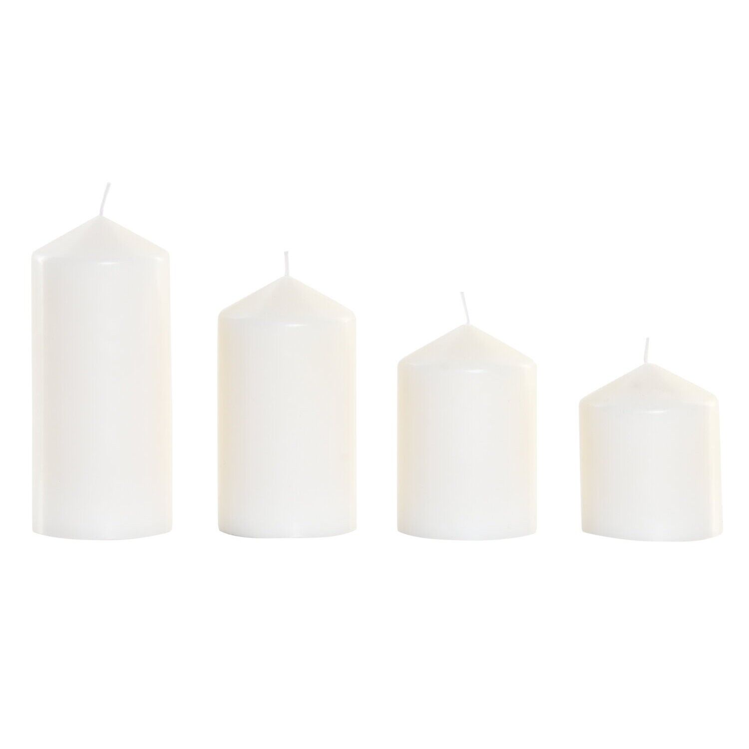 Vela set 4 cera 14x14x16 35/40/50/60 horas blanco VE220042