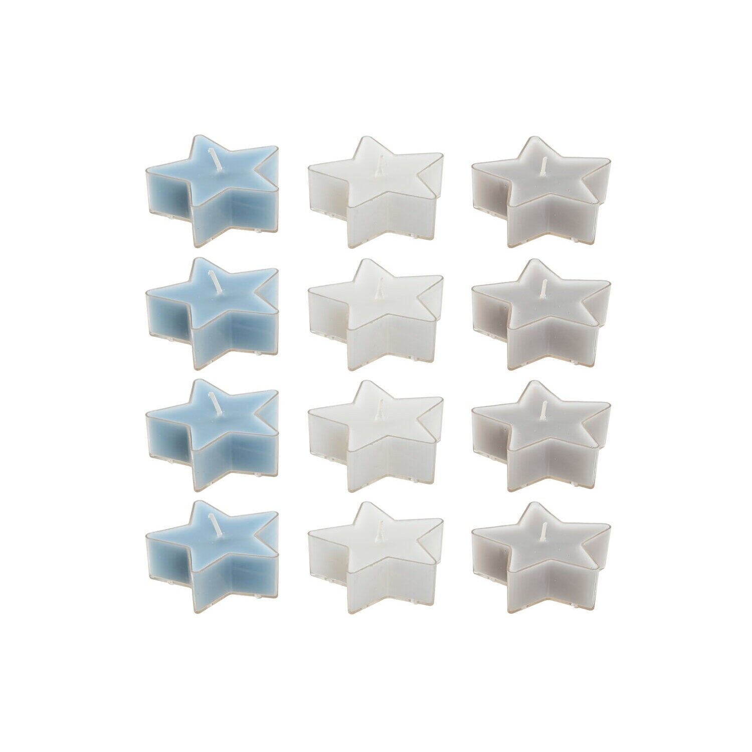 Vela set 4 cera 6x6x2,5 3 surtido - Decoración navidad - NV213939