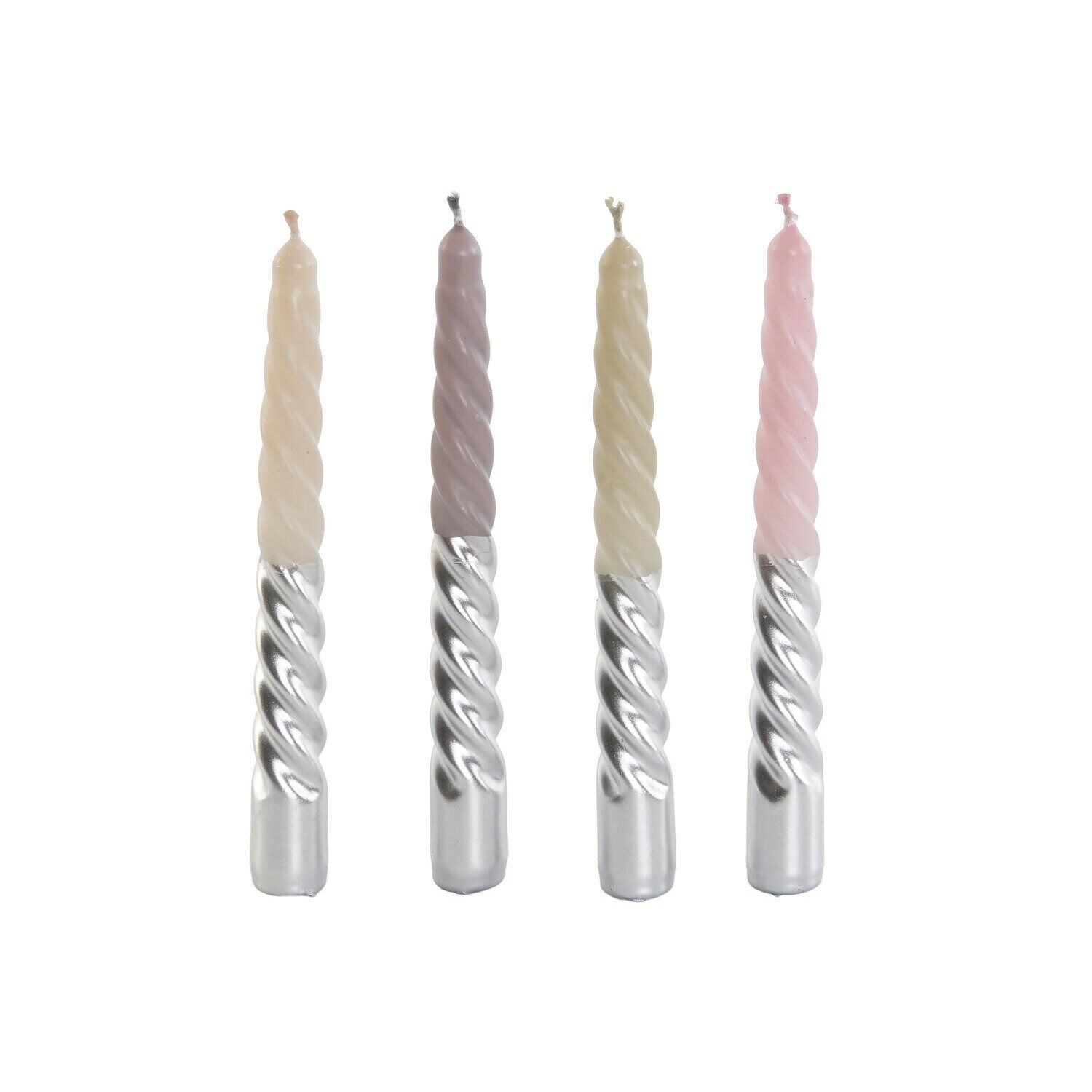 Lot de 4 bougies en cire 2x2x18,5 cm, assorties - Décoration de Noël - NV207069