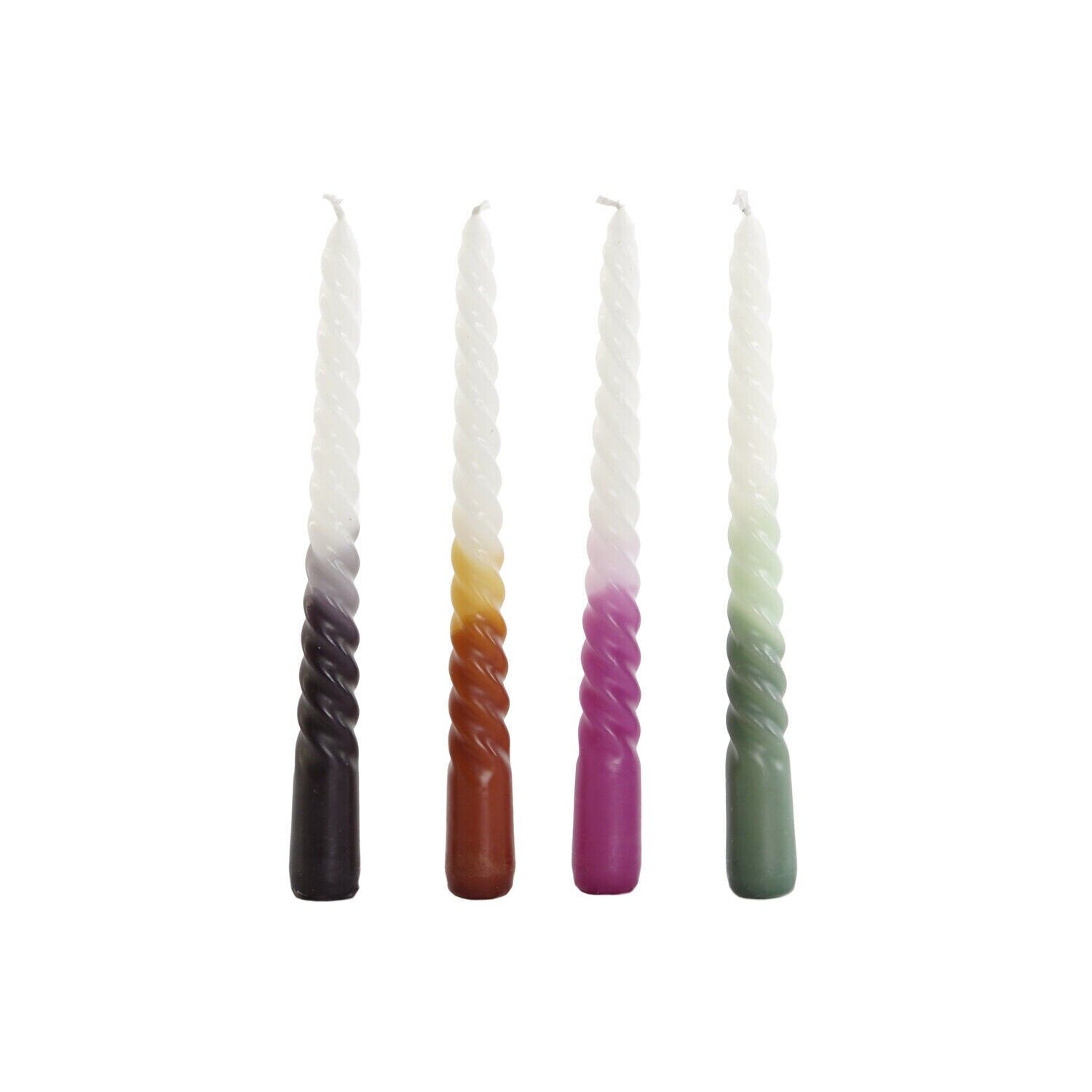 Lot de 4 bougies en cire 2x2x20 32g assorties - Décoration de Noël - NV207064