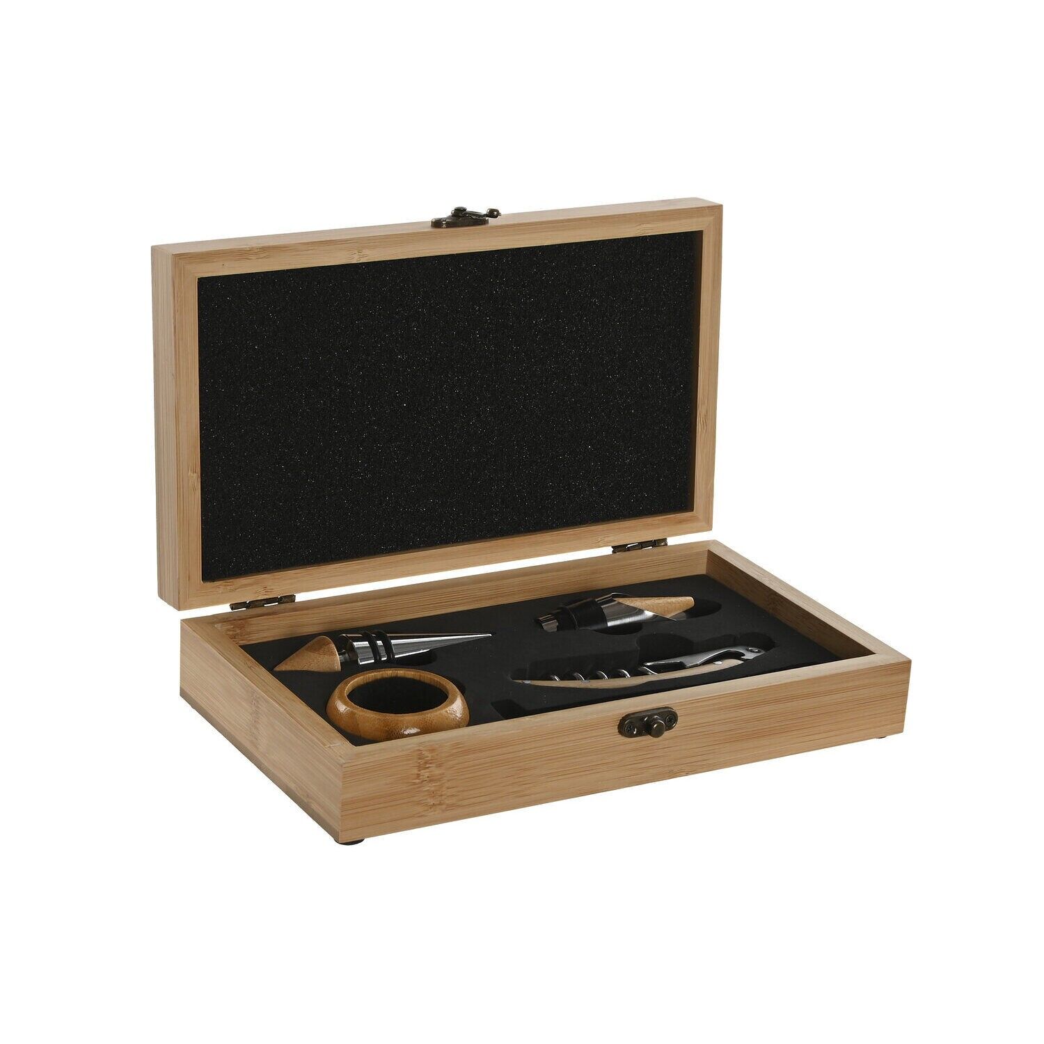 Set vino 6 acciaio inox bambù 23x13x5 naturale RC218522