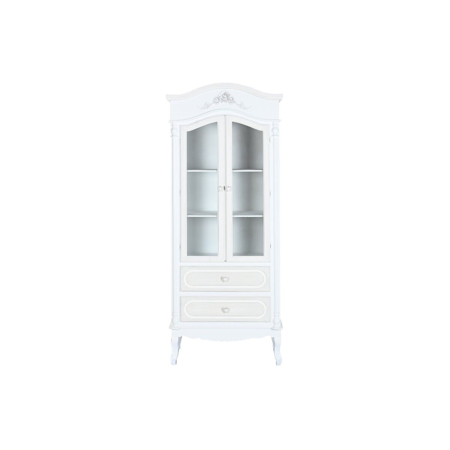 Vitrine en bois et verre 76x39x193 blanc MB220007