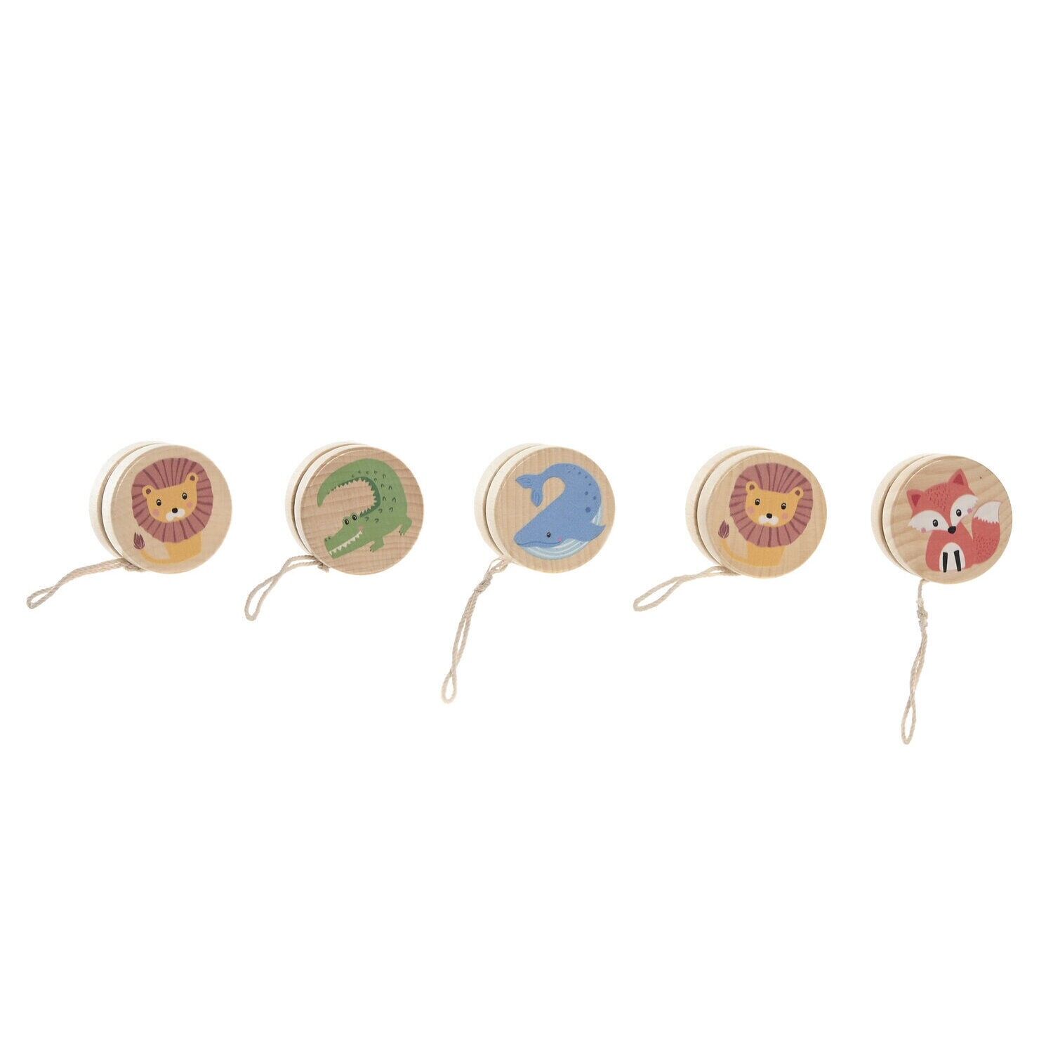 Wooden Yo-yo with String, 5.5x3x5.5, Animals, 4 Assorted, JE220336