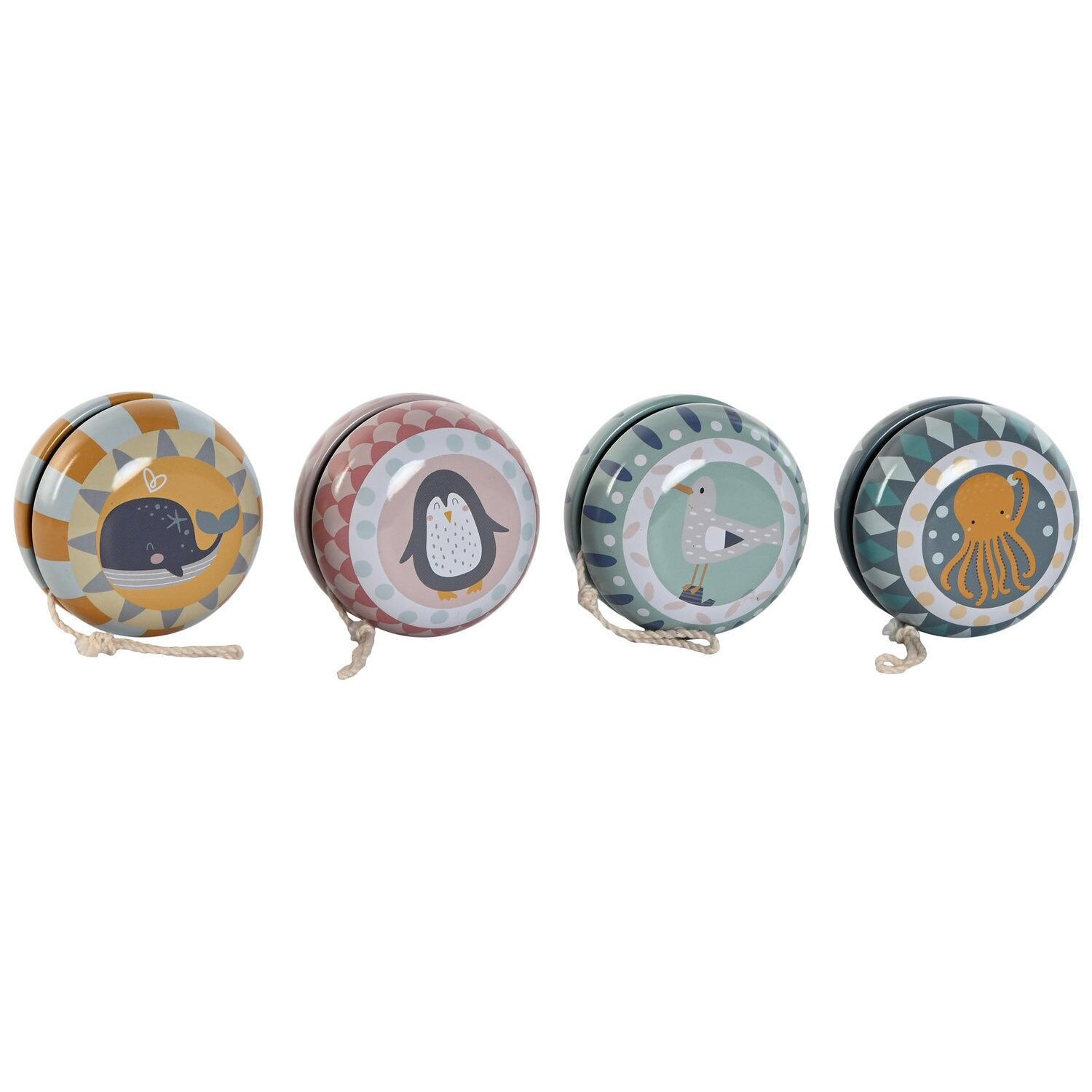Wooden Yo-yo with String, 5.5x3x5.5, Animals, 4 Assorted, JE210536