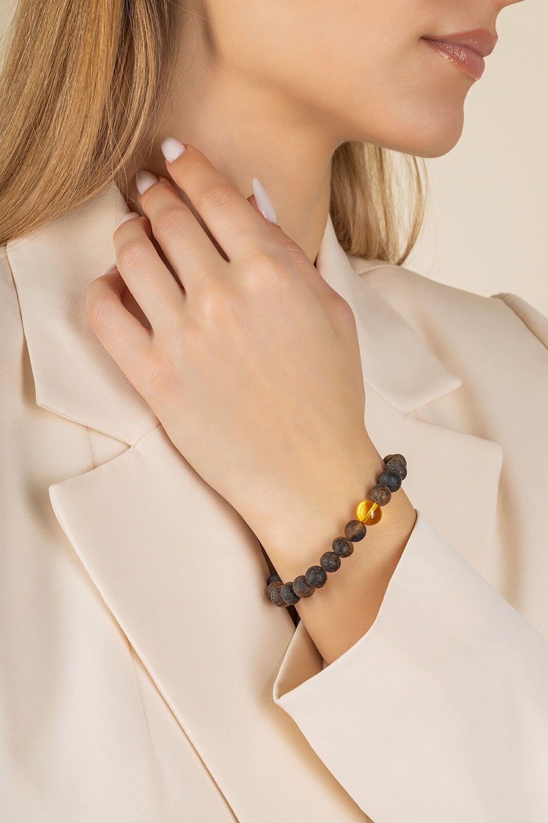 Amber bracelet raw green lemon