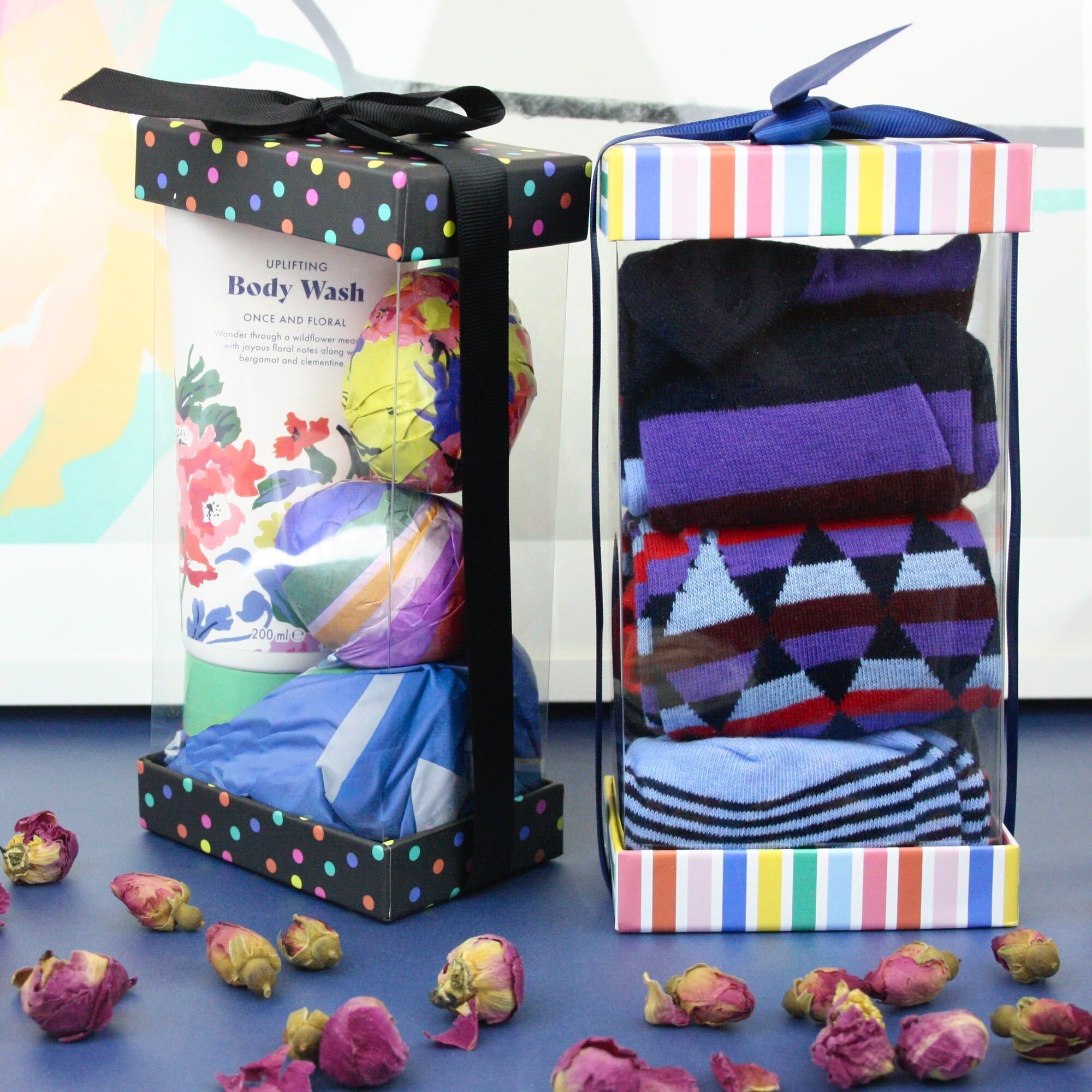 Cajas de regalo transparentes de PET con tapa impresa - Paquete de 3 (Colores disponibles)