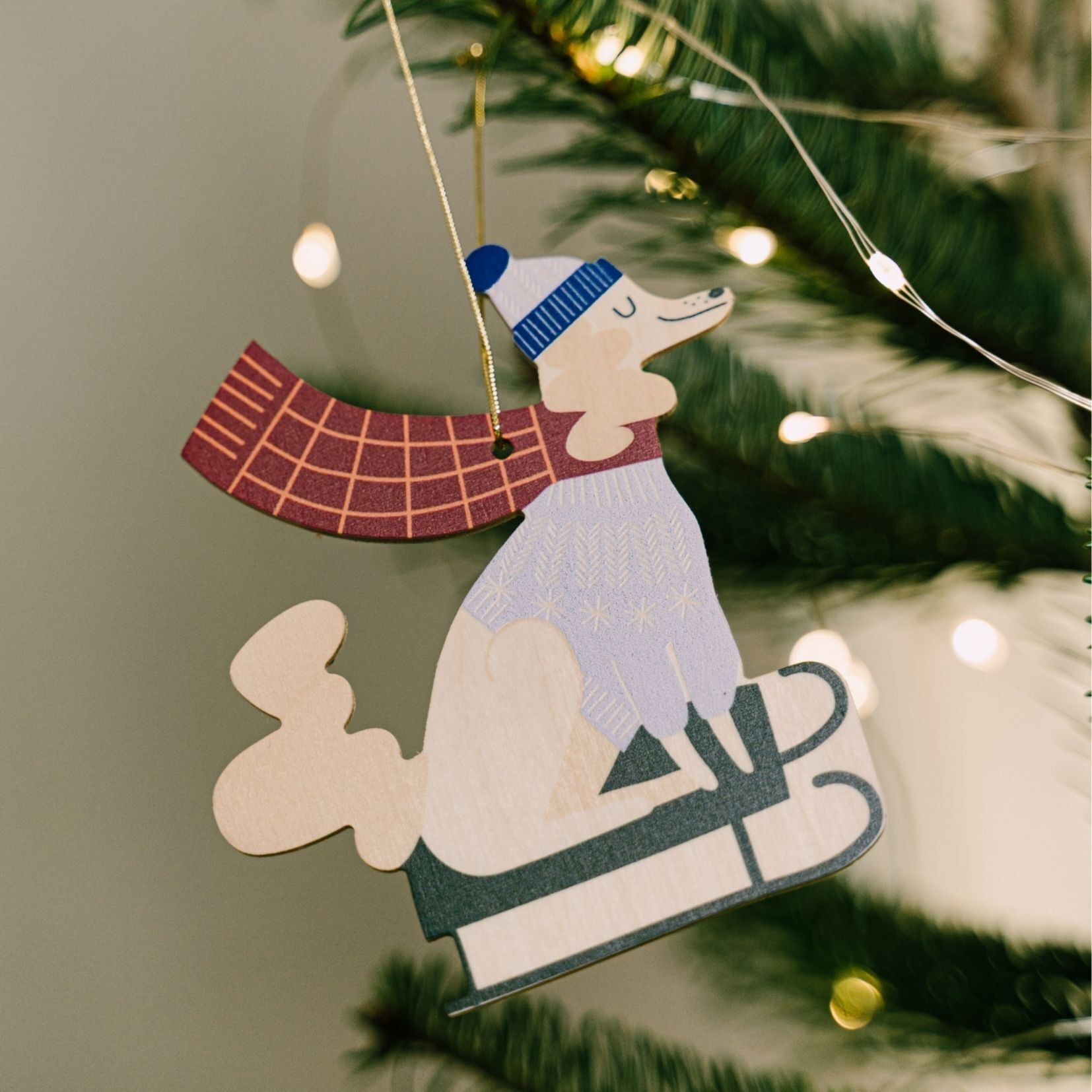 Addobbo natalizio a forma di cane divertente, decorazione da appendere all'albero di Natale