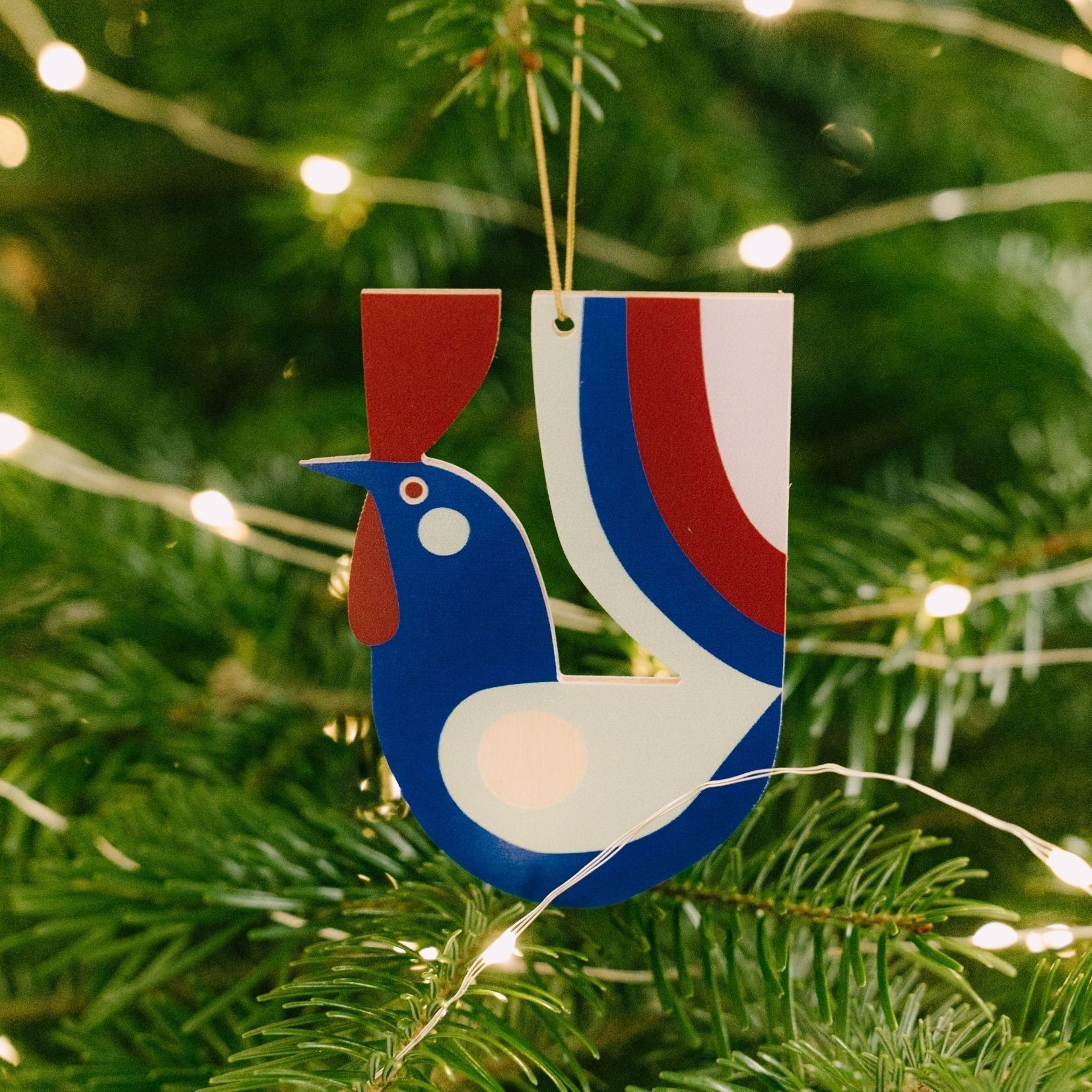 Decorazioni per l'albero di Natale a forma di animale, ornamento rustico in legno per Natale