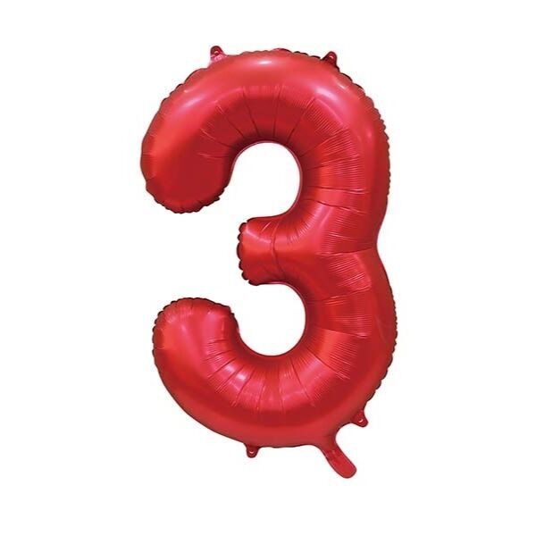 Folienballon 34" Nr. 3 satinrot