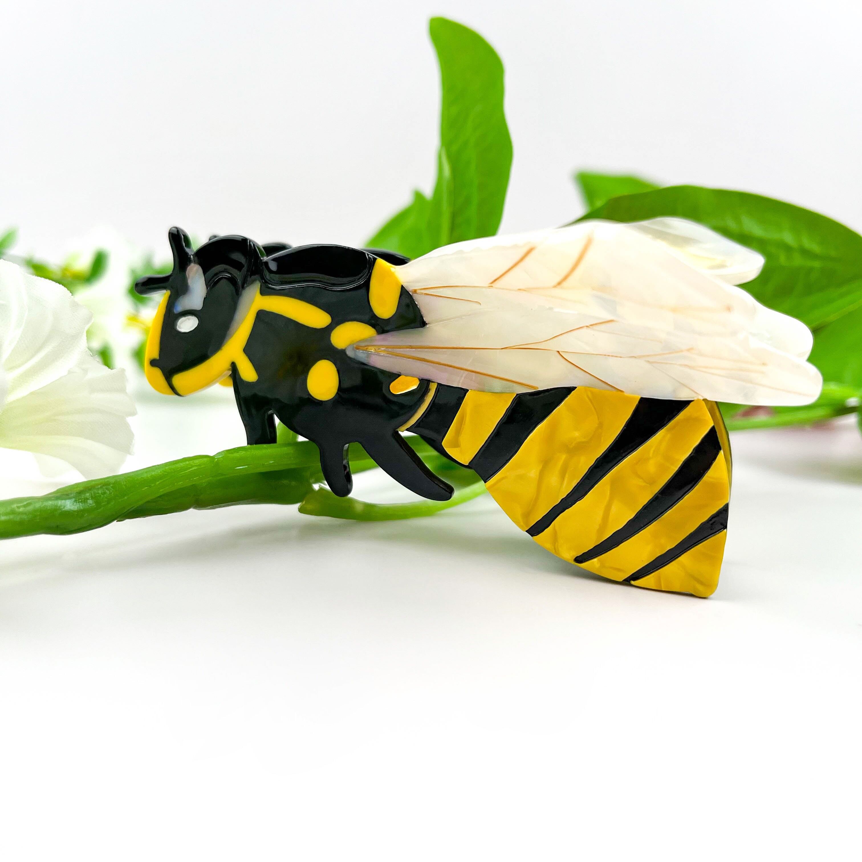 Bee Insect Acetate Hair Claw Clip