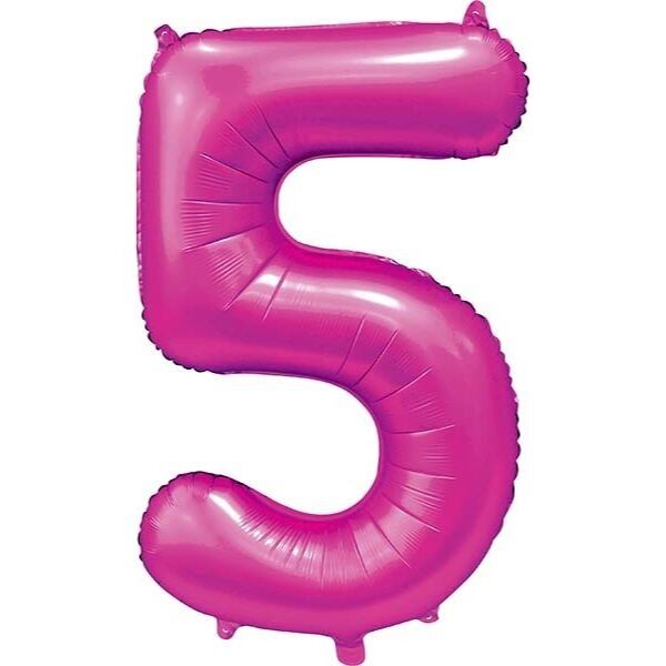 Folienballon 34" Nr. 5 Satin-Hotpink