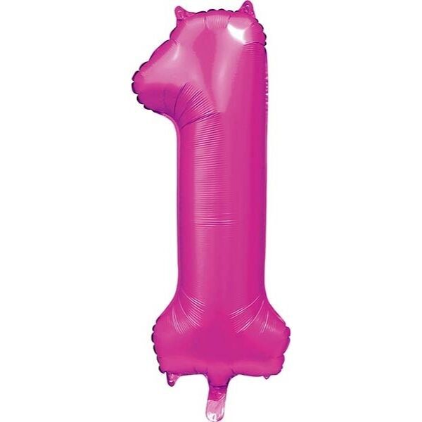 Folienballon 34" Nr. 1 Satin-Hotpink