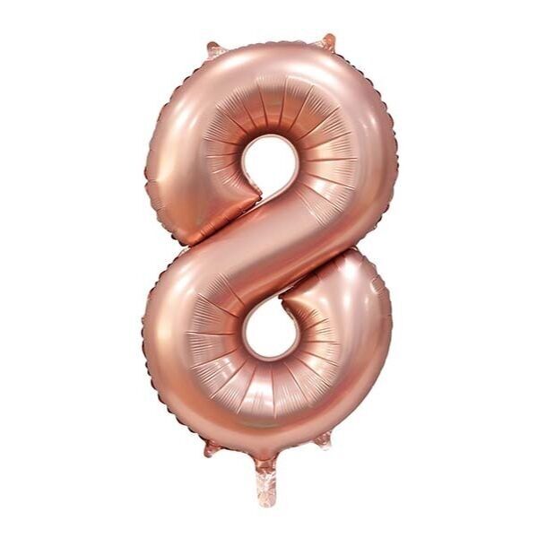 Folienballon 34" Nr. 8 satiniertes Roségold