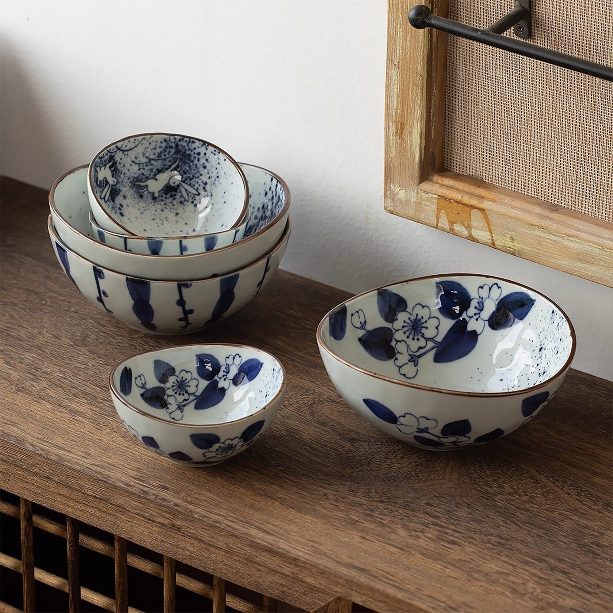 Bol en céramique Minoyaki en forme lingot,